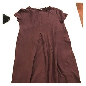 Burgundy Long Tunic Split in Middle, Zara